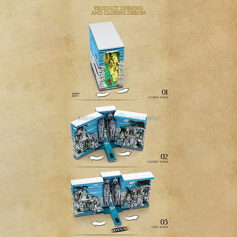 자연 풍경 북엔드 블록 모델 MOC 66039 갓 스톤 조각상 빌딩 벽돌 아이디어 장식, DIY 장난감 선물, 여아 및 남아용