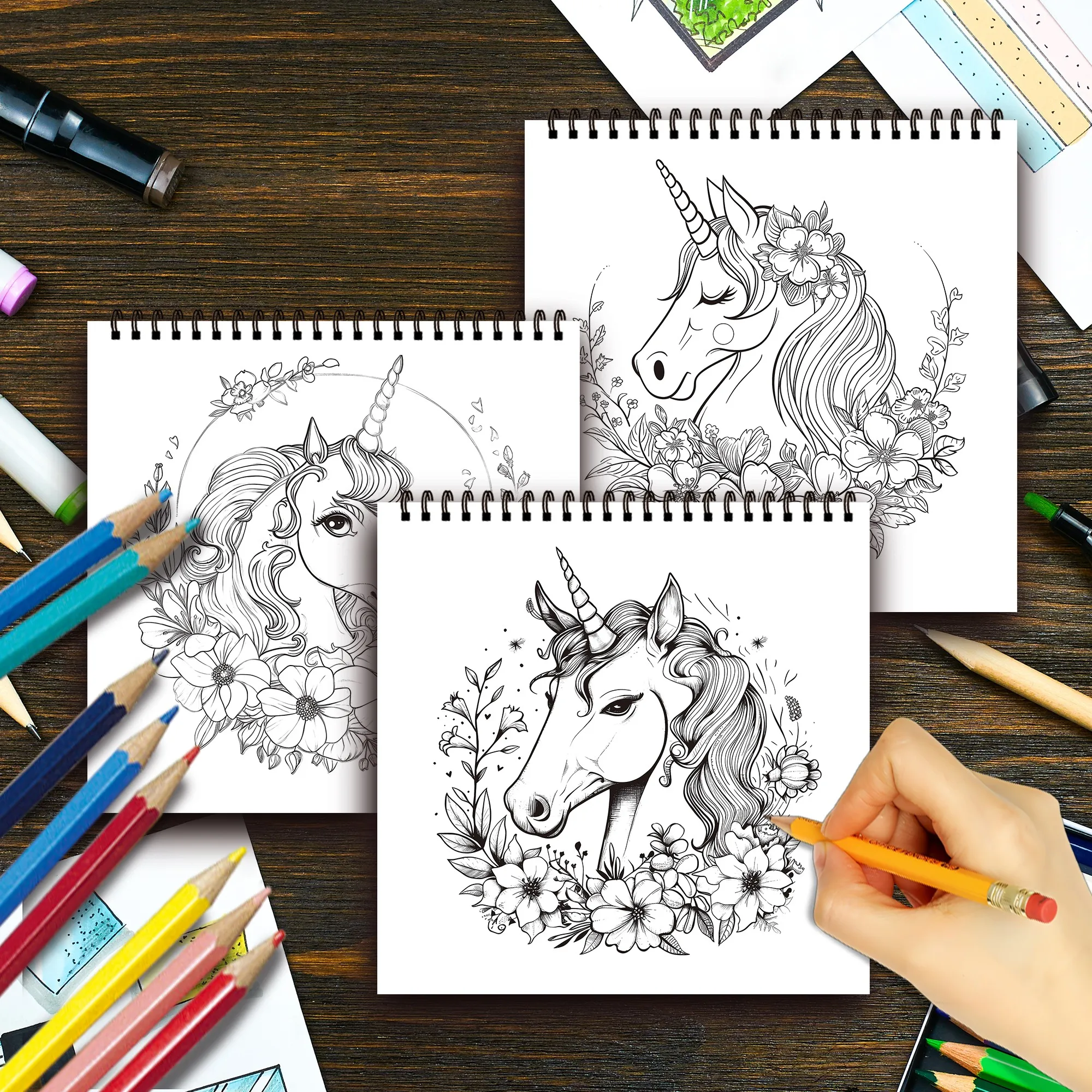 Stress Reduction Colouring Book 30 Sheets, 8.3x 8.3 inch 100gsm Thick Paper, Spiral Bound, Halloween and many other holiday gift 4