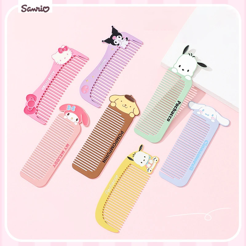 

Fashion Sanrio Hello Kitty Comb Kawaii Kuromi My Melody Creativity Student Cute Portable Anti-Static Smooth Metal Hair Comb Gift