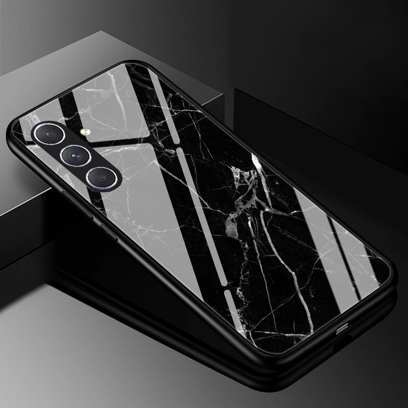 Luxury Tempered Glass Hard PC Phone Case - Premium Back Bumper Cover