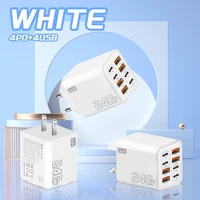 240W GaN USB C Charger 8 in 1 Fast Charging Phone Charger Power Adapter For iPhone Samsung Xiaomi Type C EU/US Plug Wall Charger 4