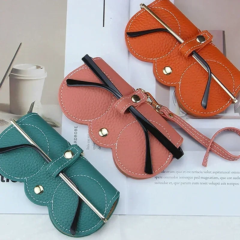 Sunglasses Case Soft Leather Eyewear Container Storage Box Portable Hanging Anti-Compression