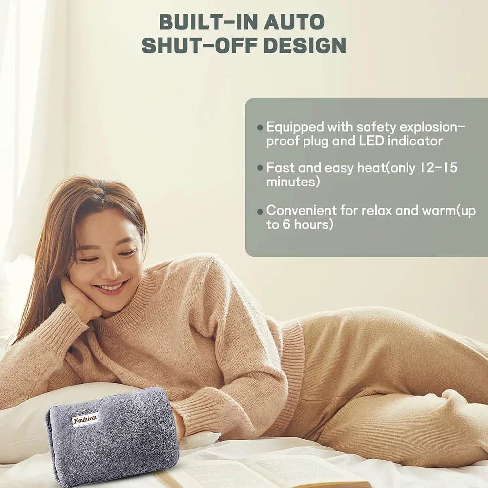 Rechargeable Hot Water Bottle Cute Electric Hand Warmer EU Plug Reusable Hot Compress Bag Heating Pad Hand Pocket Warmer Xaomi 5