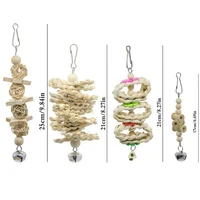 7PCS Set Combination Parrot Bird Toys Wood Articles Bite Pet Bird Toys For Parrot Training Bird Toy Swing Ball Bell Standi 2