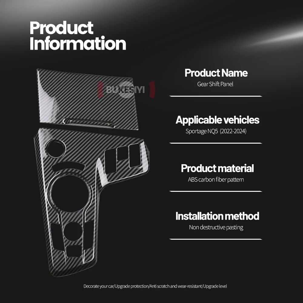 Auto Interieur Sticker Bescherming GAFAT Ki-a Sportage NQ5 2022-2024 2025 (Automatique électronique Versnellingsbak Sticker