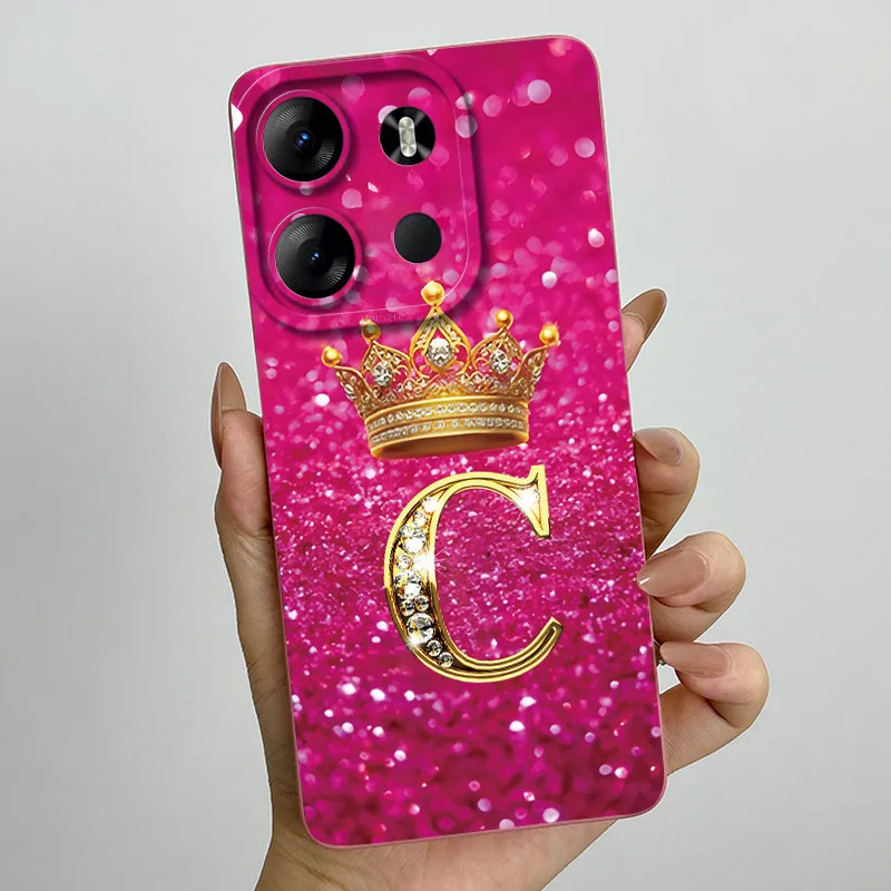 Crown Letter Soft Liquid Silicone Phone Case - Enhanced Grip Bumper Cover