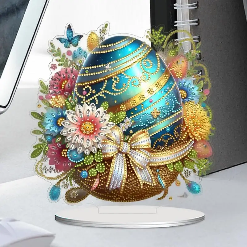 Painting Kits For Adults Crystal Painting Art Tabletop Decor Easter Crystal Painting Double Sided Stand Up Gem Painting Craft