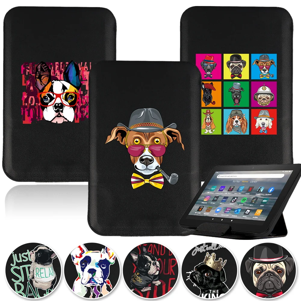 

Dog Series Tablet Bag Case 7 8 10 Inch Universal Magnet Pack Sleeve Stand Cover Pouch Fashion PU Leather Folding Tablets Holder