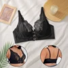 Plus Size Front Closure Lace Bra Wireless Non Padded Bralette for Women Comfortable Soft Full Coverage Lounge Bras