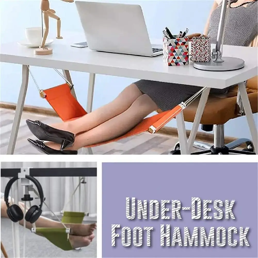 Under-desk Foot Hammock Office Rest Comfy Travel Airplane Footrest Portable  US