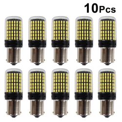 10 - Pack High - Lumen White LED Car Lights, 2800LM, 6000K, 12V - 3157 P27/7W T25 (Amber Yellow)