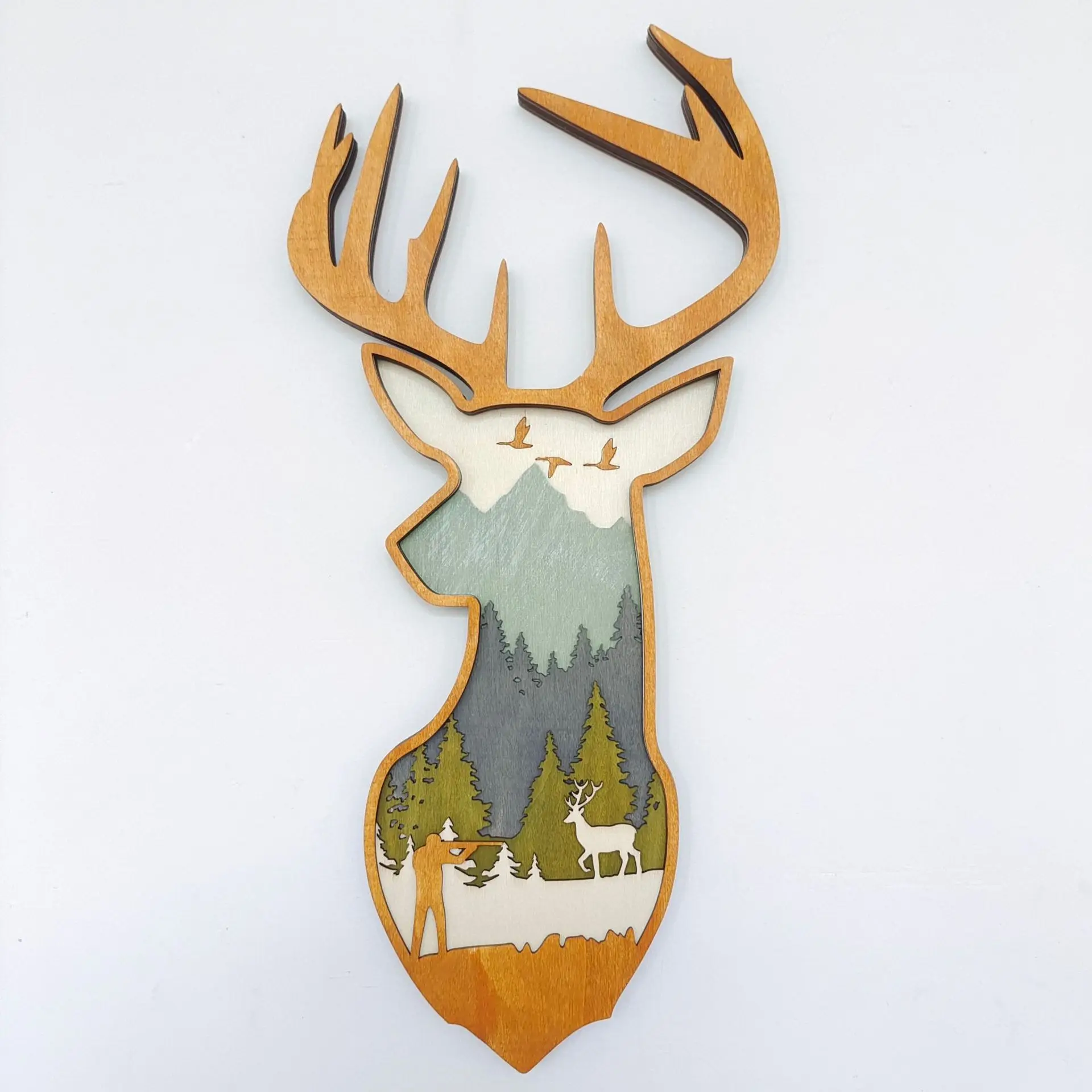 木製の鹿の頭,クリスマスの装飾,家,オフィスの壁の装飾,吊り下げ AliExpress Mobile