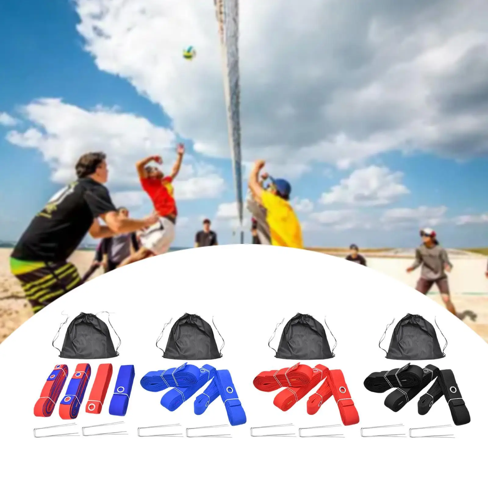 Beach Volleyball Lines Borderline Field Workout Exercise Portable Lines Marking Court Marker Kit for Outdoor Sports Grassland