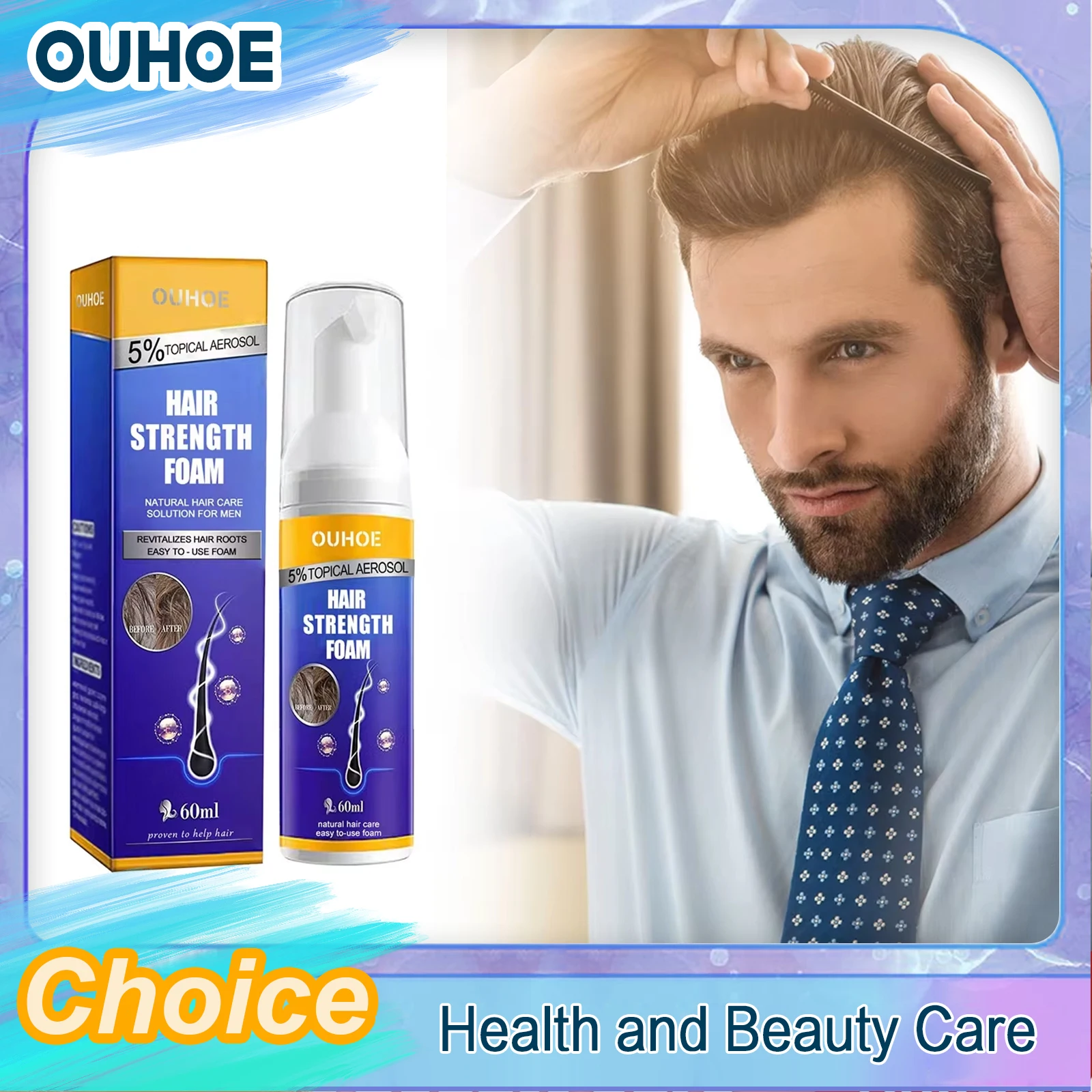 Hair Growth Foam Thinning Scalp Treatment Hereditary Seborrheic Hair Loss Regrowth Thicken Repairing Follicles Care Product