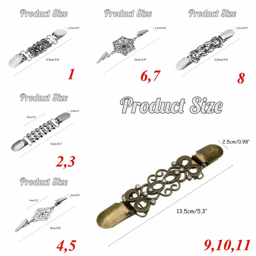 Vintage Sweater Clip Cardigan Connection Buckle Collar Clip Fashion Winter Sweater Blouse Pin Shirt Collar Charm Gift