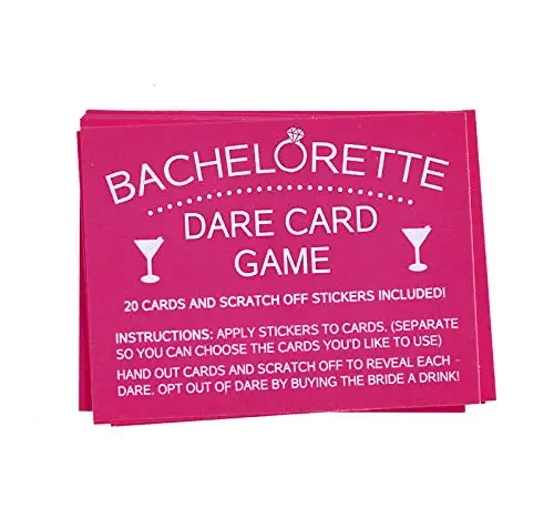 Bachelorette Party Scratch-Off Dare Card Game, Fun Girls Night Challenge Pack, 20 Cards