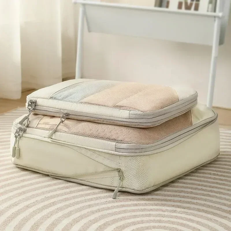 Compact Waterproof Travel Organizer Bag with Foldable Compressible Packing Cubes