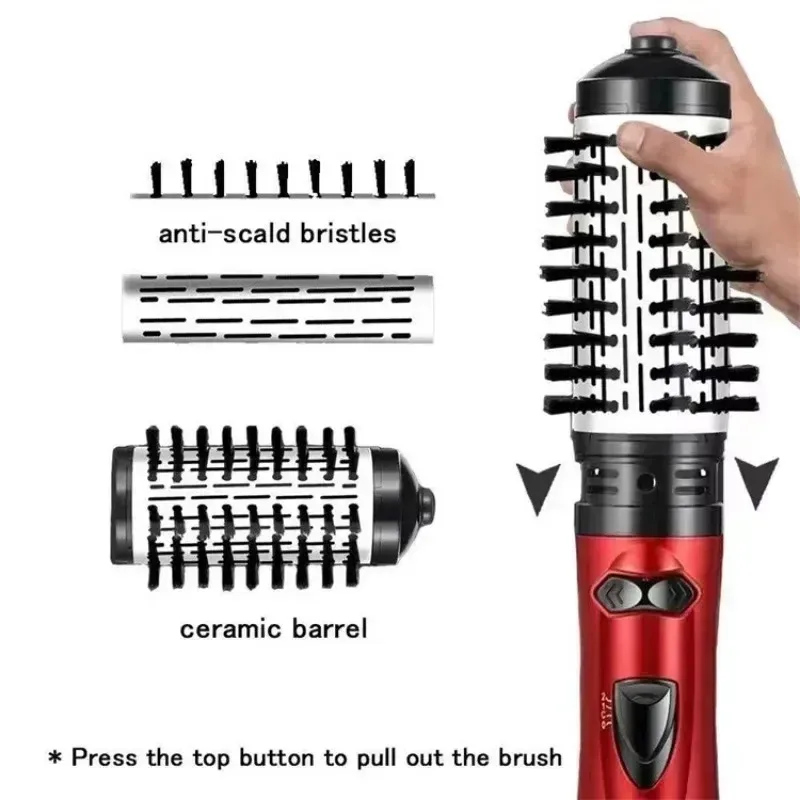 3 in 1 Rotating Hair Dryer Electric Comb Hair Straightener Brush Dryer Brush Hot Air Comb Negative Ion Styler