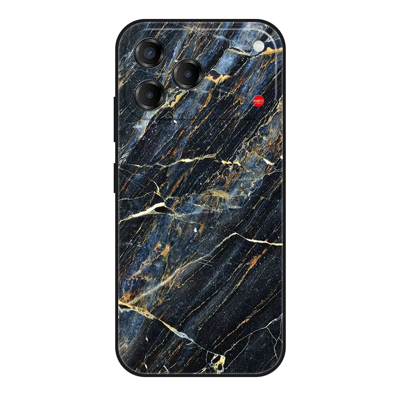Marble Painted Soft Matte Silicone Back Cover - Elegant Design Case