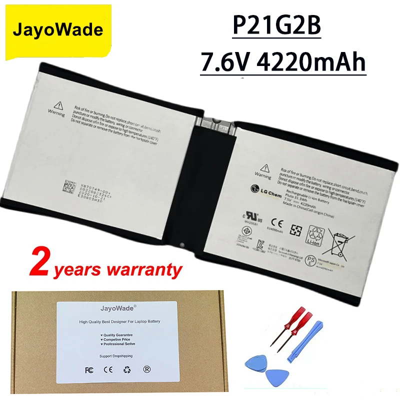 

Новый заводской аккумулятор JayoWade для ноутбука P21G2B для Microsoft Surface RT 2 II RT2 1572, планшетный ПК 7,6 В, 4220 мАч, ноутбук P21G2B