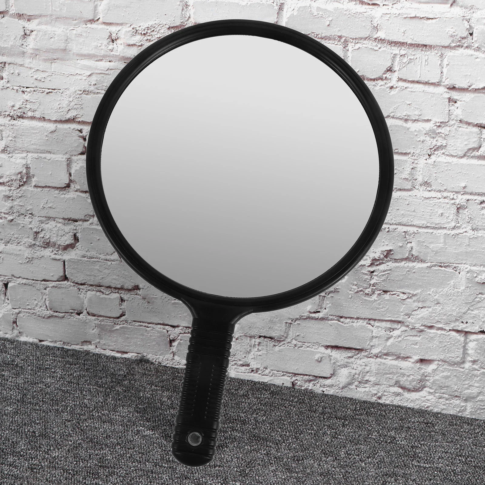 Large Handheld Round Mirror for Barbers Hairdressing Salon Ergonomic Handle Portable Travel Vanity Mirror Self Haircut grooming