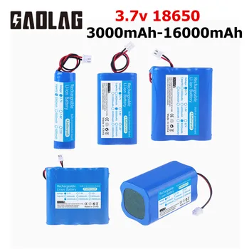 Batteria al litio 3.7V 18650 con spina XH2.54-2P Batteria ricaricabile 3000/6000/12000mAh per altoparlante Bluetooth con luce a LED da pesca