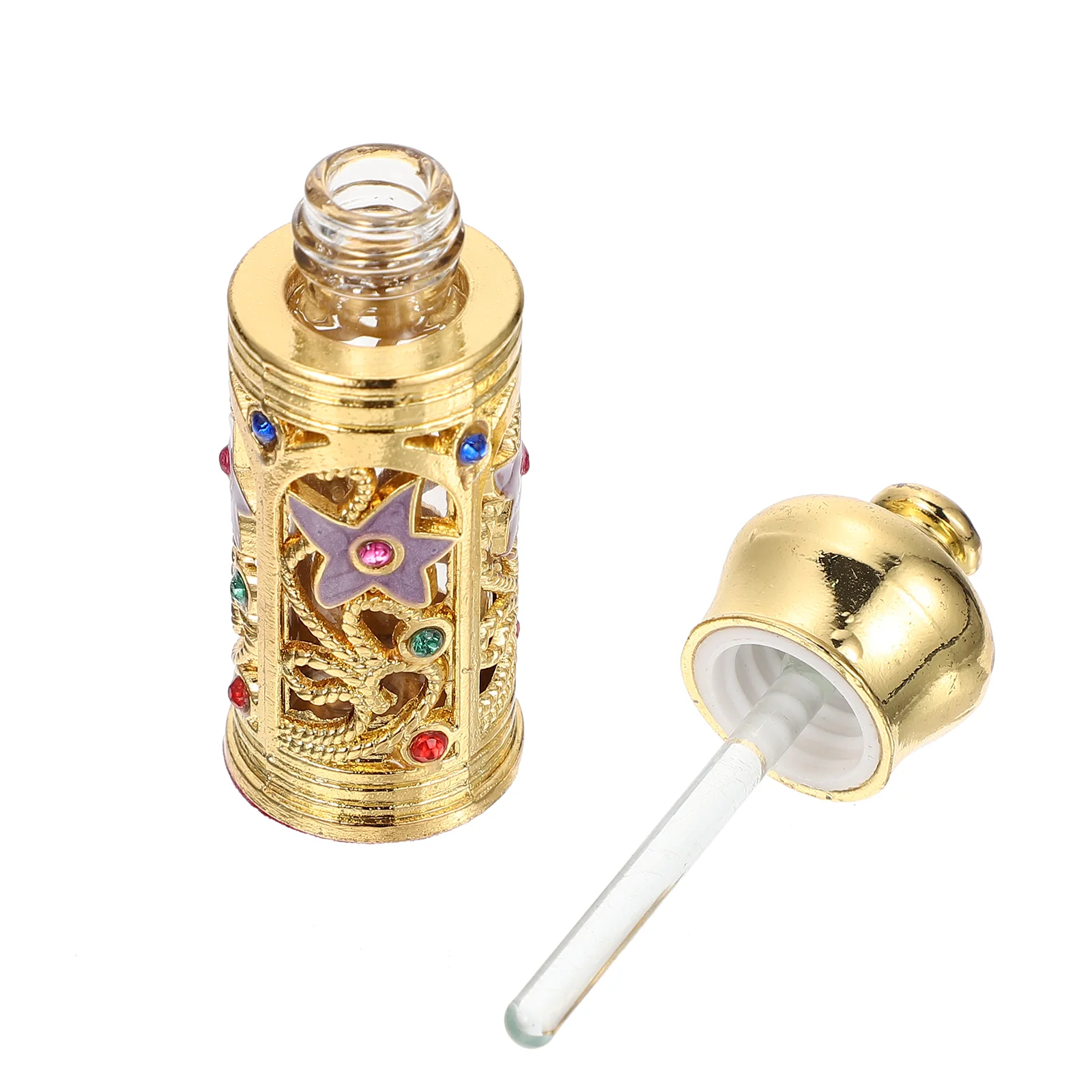 Essential Oil Empty Bottle Portable Middle Eastern Perfume Arabia Decor Glass Alloy Delicate Travel Terrarium 1pcs micro current beauty instrument mini portable face slimming massager ems delicate contour lifting facial skin 5style