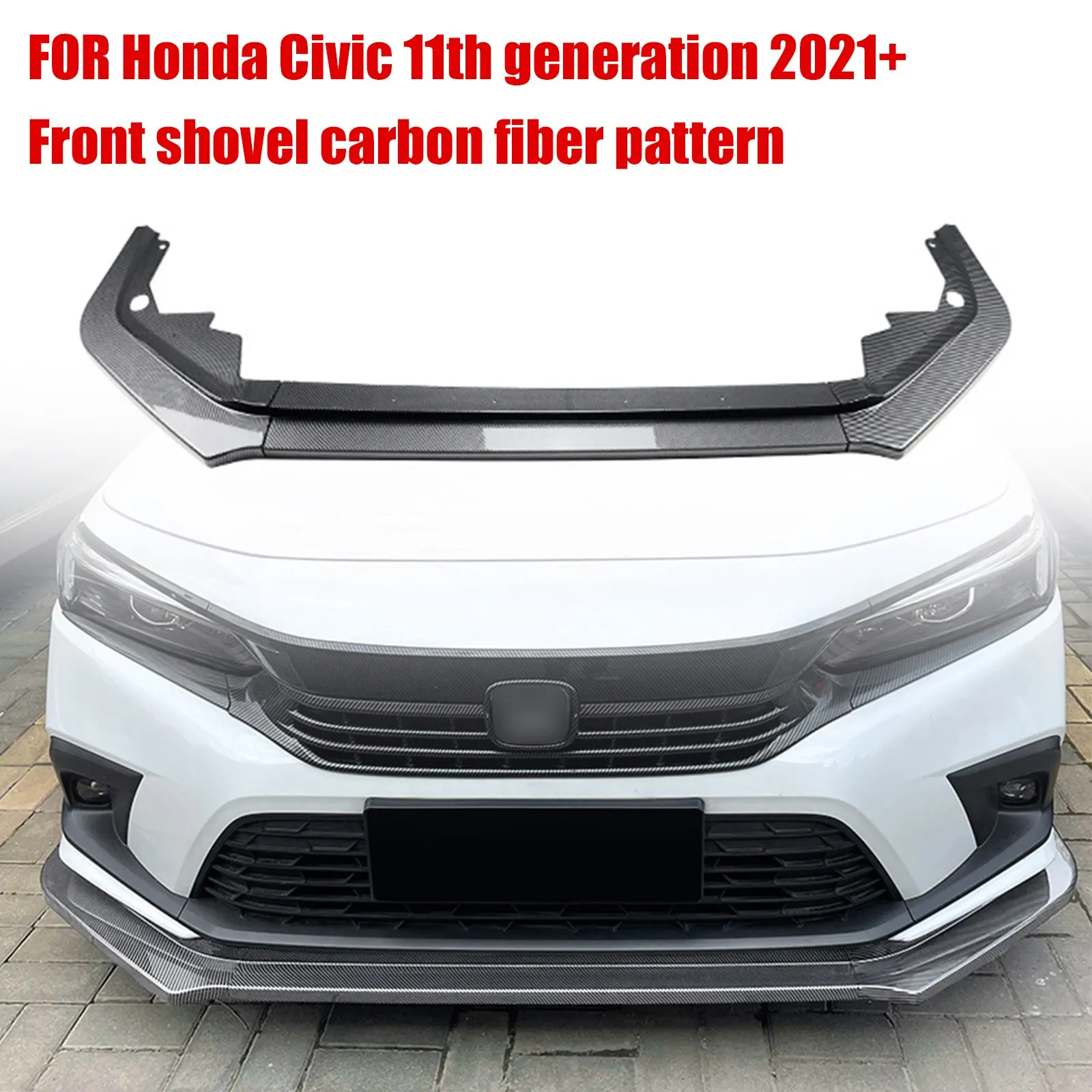 

Car Front Bumper Lip Splitter Spoiler Lower Diffuser Body Kit Guards Protective Cover For Honda Civic 11th Generation 2021-2023