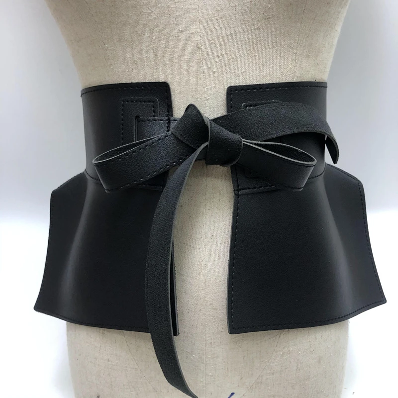 Women Peplum Belt Female Skirt Leather Waist Belts Fashion Ladies PU Black Bow Wide Harness Dresses Designer Waistband wide belts for dresses