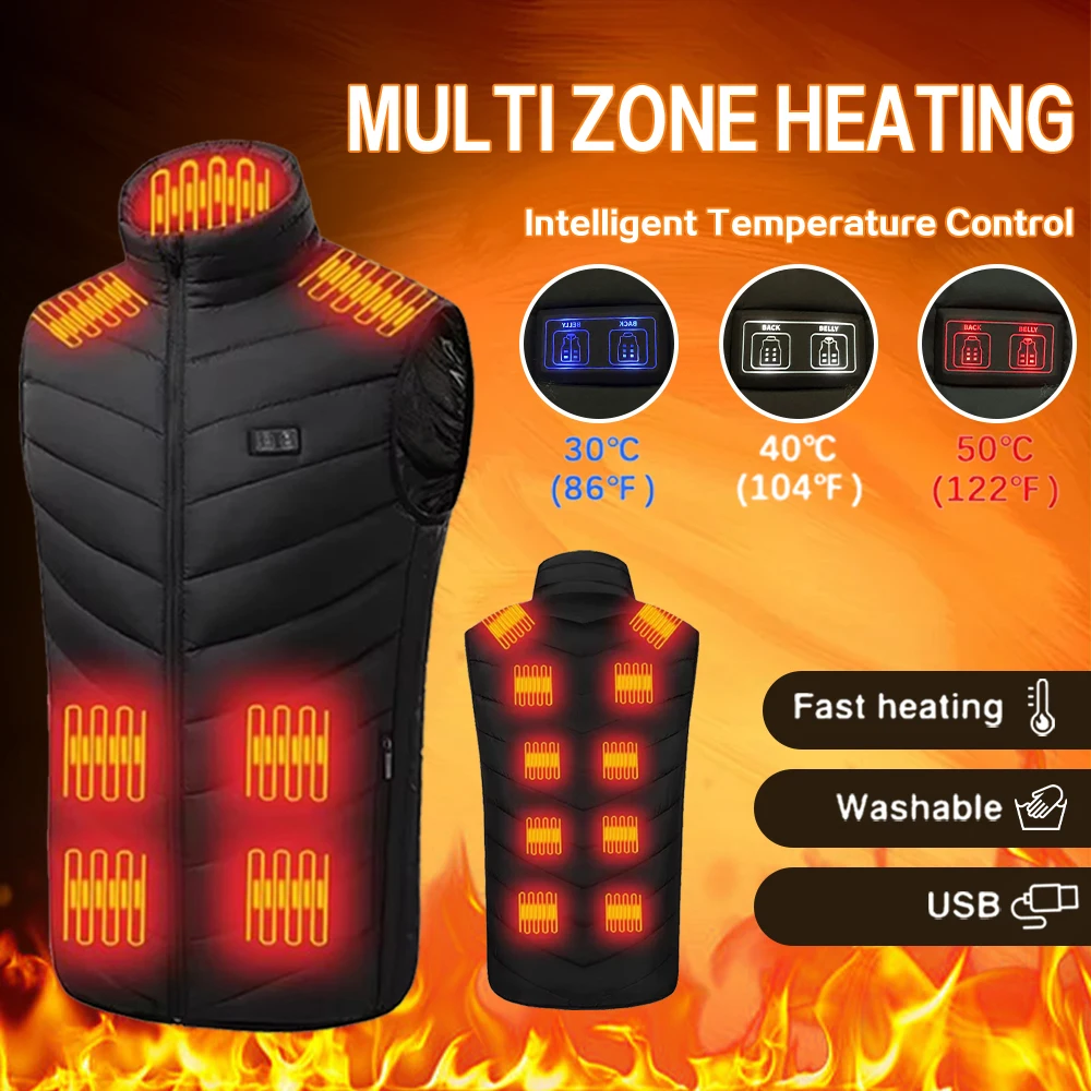 Heated Jacket Electric Heating Vest Heated Down Jacket Man Heated Vest Men Women Usb Jacket Body Warmer Clothing Veste