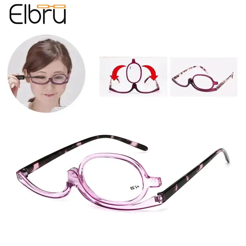 

Elbru увеличительные очки Вращающиеся Очки для макияжа для чтения женские очки для макияжа при пресбиопии диоптрии + 1,0 + 1,5 + 2,0 + 2,5 + 3,0 + 4,0