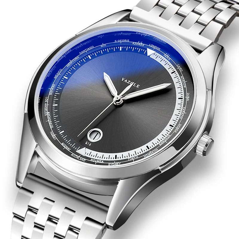 

Quartz Watch Men Wrist Watch Stainless Steel Band Luminous Waterproof Business Men's Luxury Big Brand Waterproof Automatic