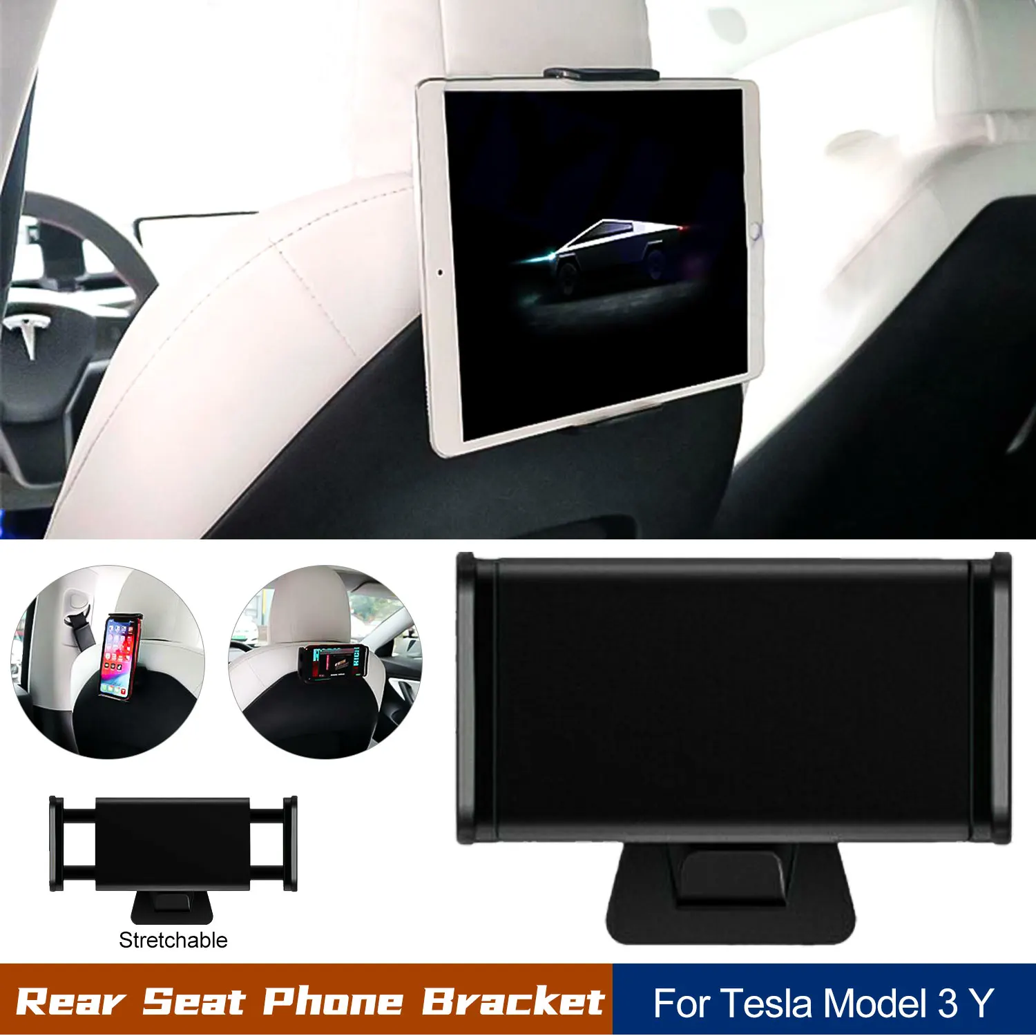 

Car Rear Seat Pad e-book Phone Holder Bracket Car Back Mount Holder Stand Tablet For Tesla Model 3 Y Interior Accessories