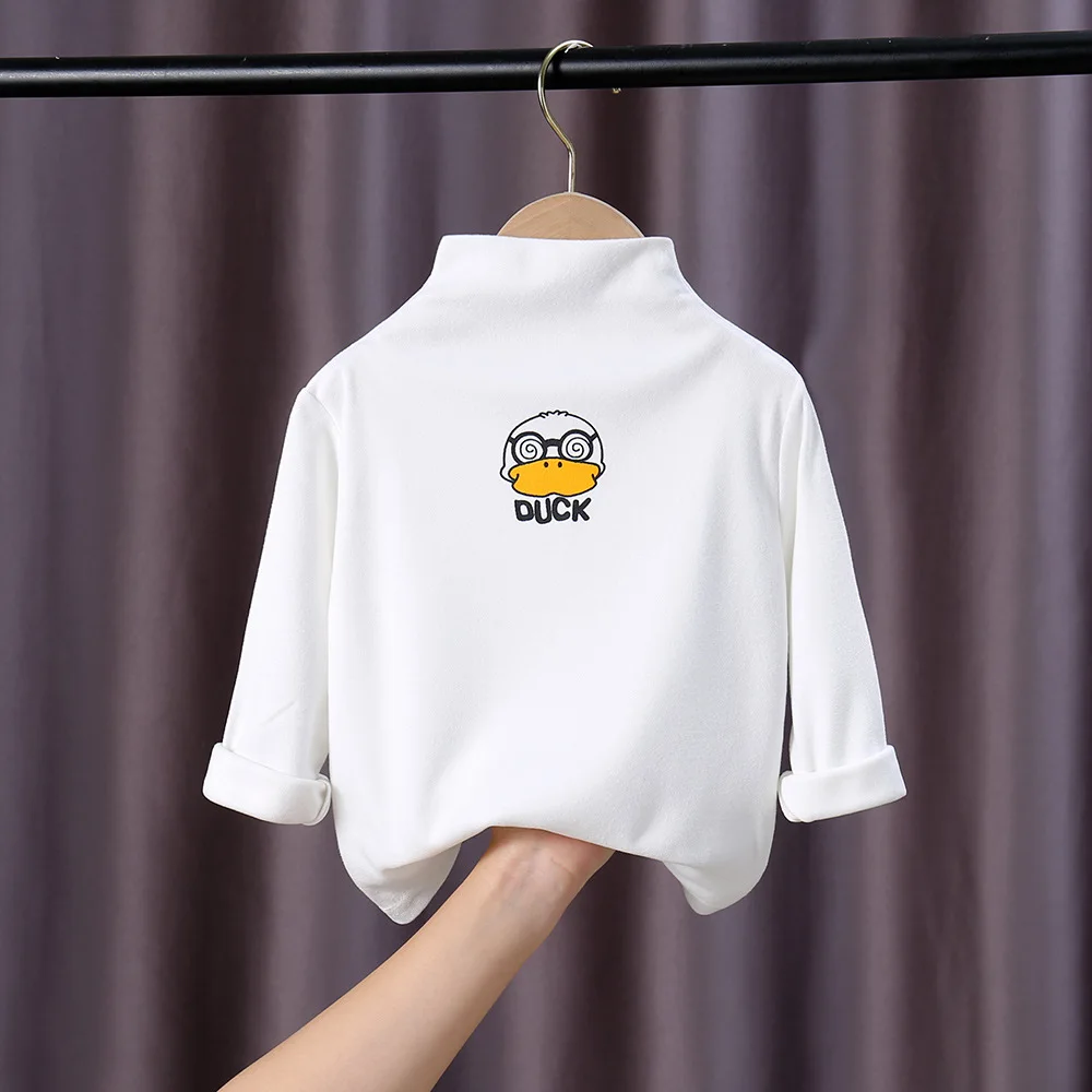Winter Turtleneck Top Clothes Toddler Infant Unisex Fashion Cartoon Pritning Inner Wear Tee Kids Baby Girl Boy Underwear Tops