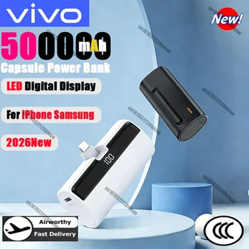 VIVO Power Bank a capsula da 50000 mAh, ricarica rapida 22.5W, display digitale LED, batteria esterna portatile per iPhone Samsung