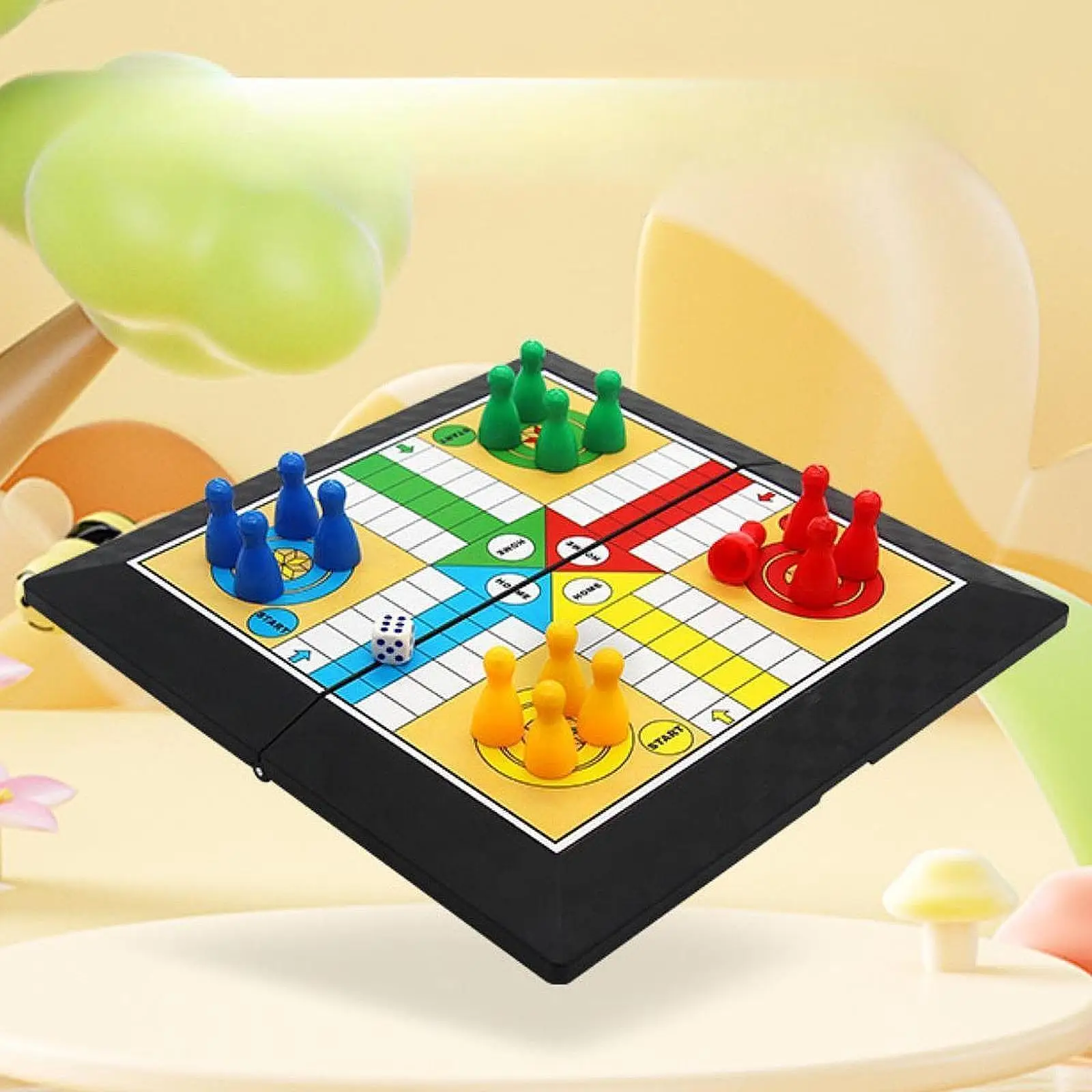 Ludo Board Game Set Educational Toys Traditional Flying Chess Game Strategy Family Dice for Teens Children Party Games