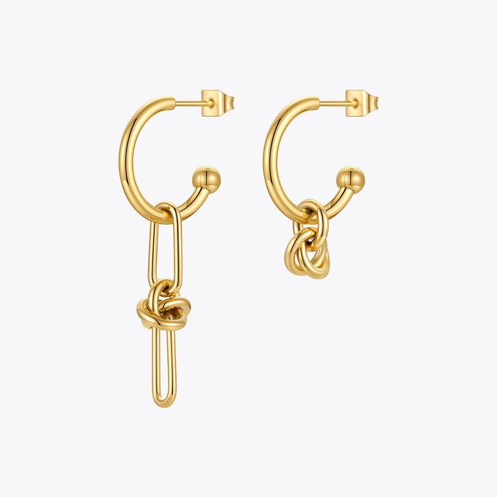 ENFASHION Knot Earrings For Women Gold Color Drop Earring Friends Gift Stainless Steel Fashion Jewelry drop earrings dangle earrings