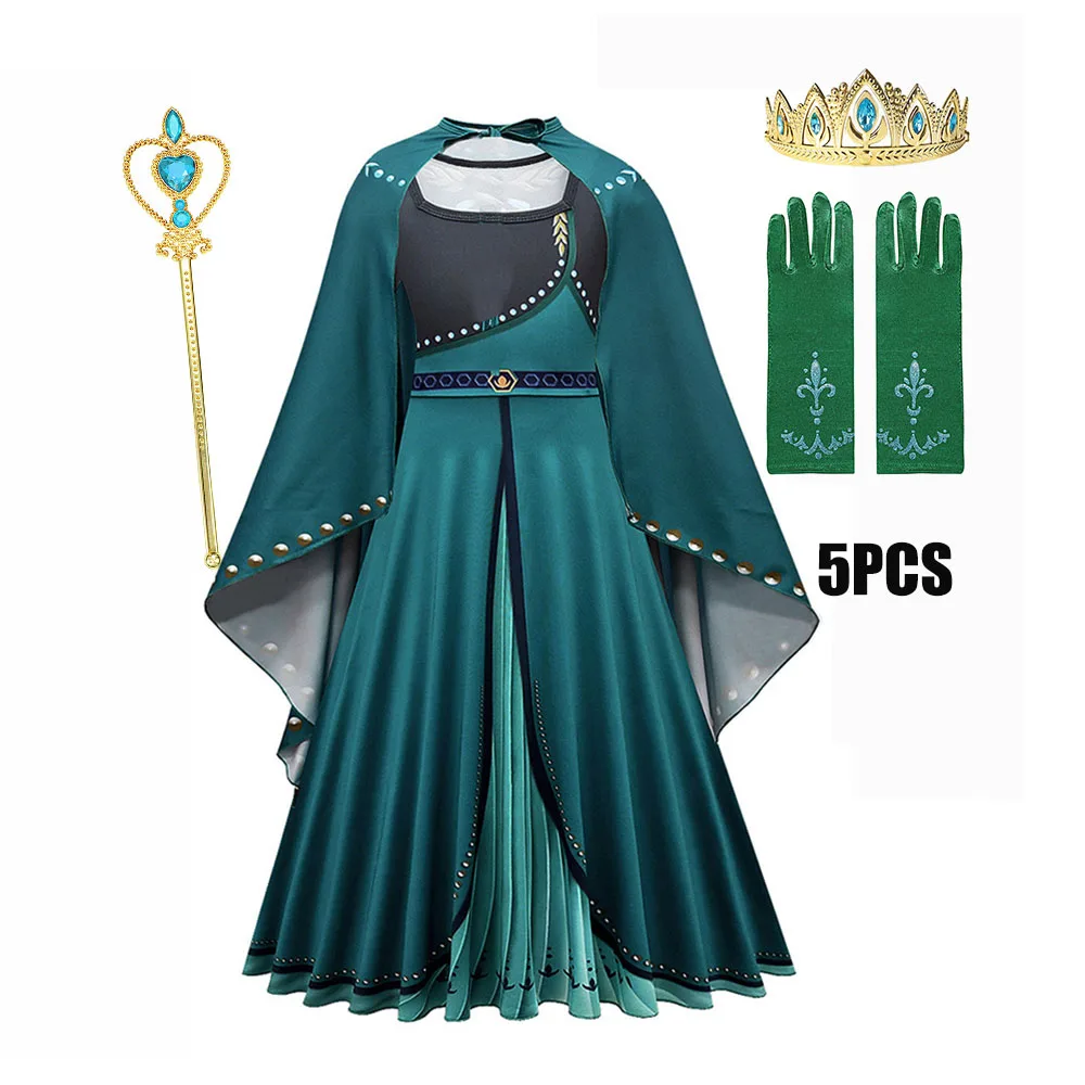 thumbnail image 1 of Disfraz de princesa con temática de Frozen para niña, disfraz de Elsa, Anna, Halloween, carnaval, fiesta, disfraces, ropa para niños de 2 a 10 años, 1 of 5