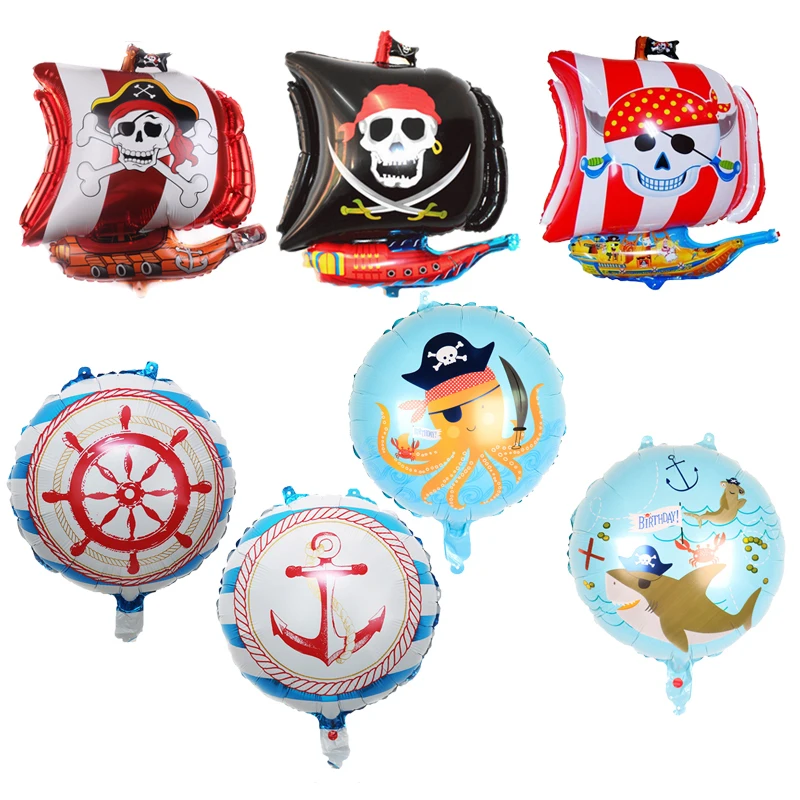 

Pirate Theme Party Aluminum Foil Balloons Children's Toys Floating Balloons Birthday Party Arrangement Wholesale