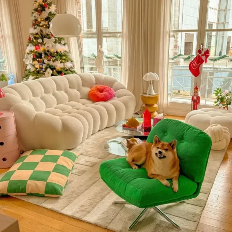 Richome Living Room Sofa Chair Rotatable Balcony Small Unit Single Chair Design Sense Leisure Chair Couch Furniture Seat Puffs