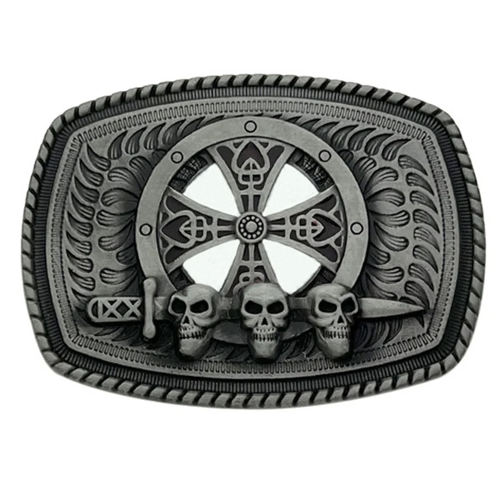 

Cheapify Dropshipping Sword Pierced Three Skull Belt Buckle for Men Western Cowboys Evillas Para Cinturon Hombre Vaquero