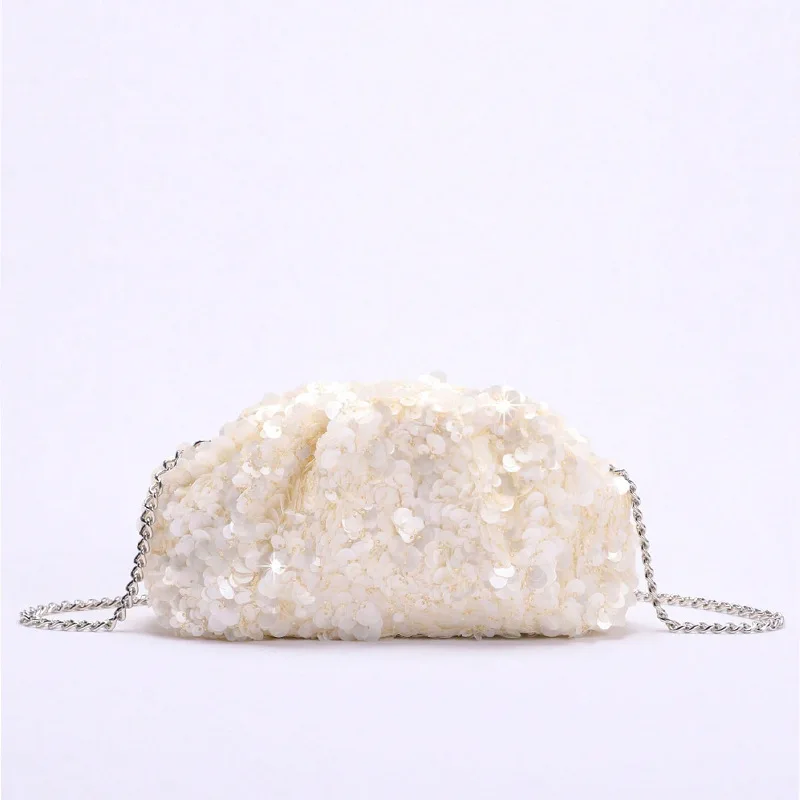 Fashion Sequins Women Handbags Shinny Chain Shoulder Crossbody Bags Elegant Clutch Bag for Wedding Party Small Tote Female Purse