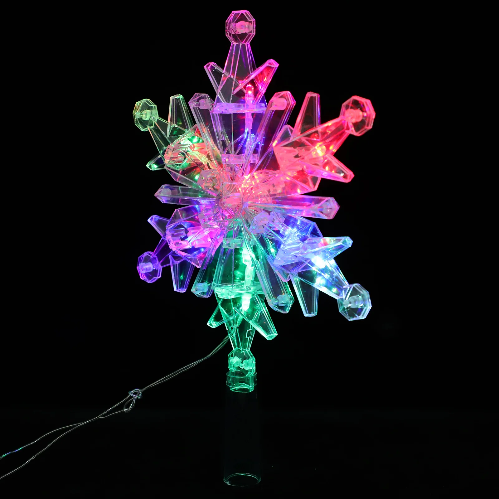 

Christmas Tree Topper Lighted Snowflake Christmas Star Tree Topper Dynamic Projection 3D Glitter Snowflake Treetop Christmas