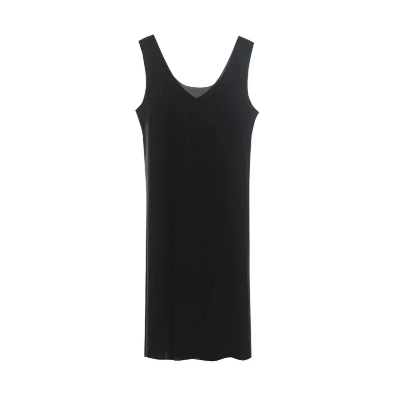 Seamless Full Slips For Women Petticoat Underskirt Plus Size Sexy V Neck Sleeveless Ice Silk Ultra Thin Full Slips Dresses women full slip dress petticoat skirt