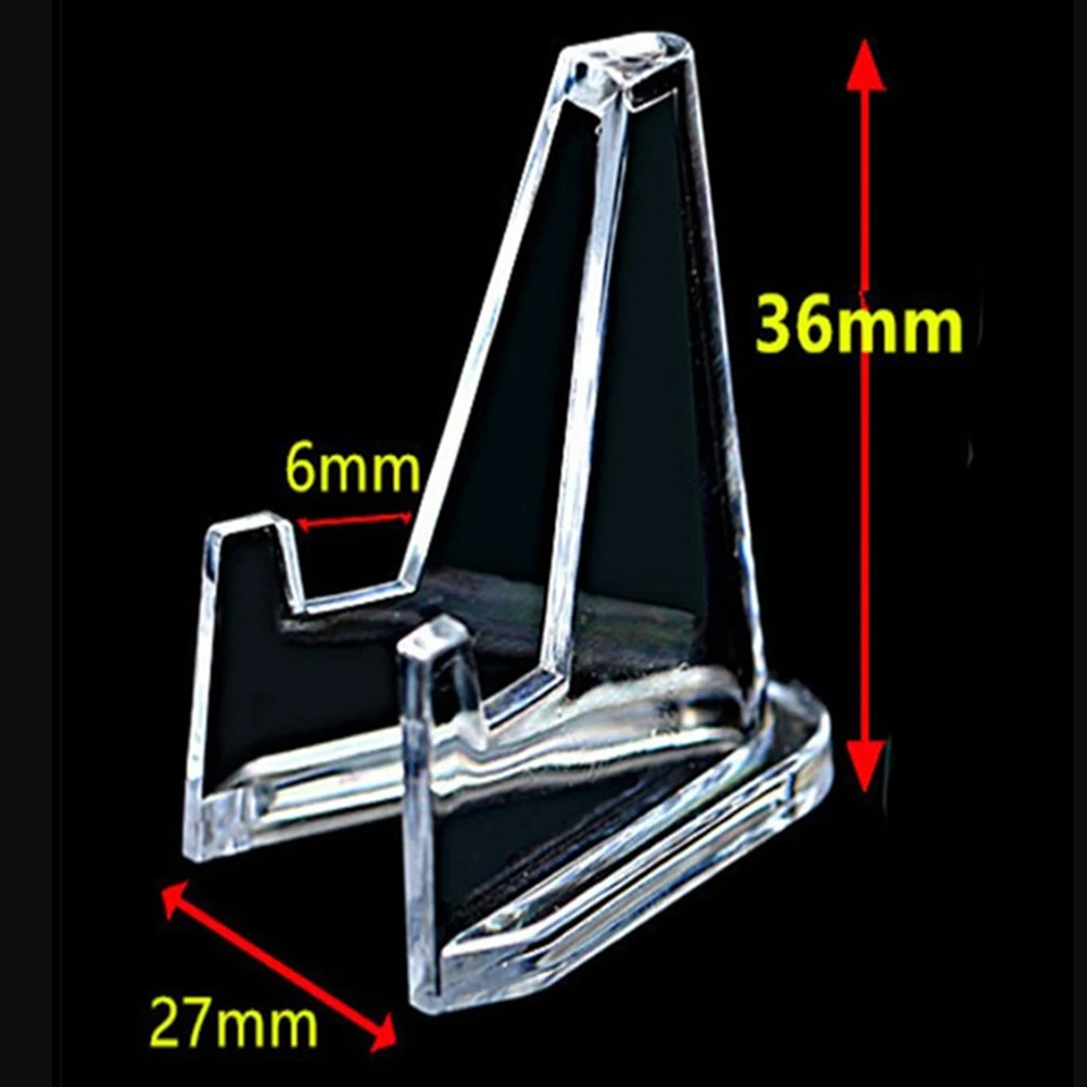 5 stücke Klar Acryl Münze Display-ständer Halter Kleine Staffelei Rack Karte Gedenk Herausforderung Münze Kapsel Halter Unterstützung – Detail 5