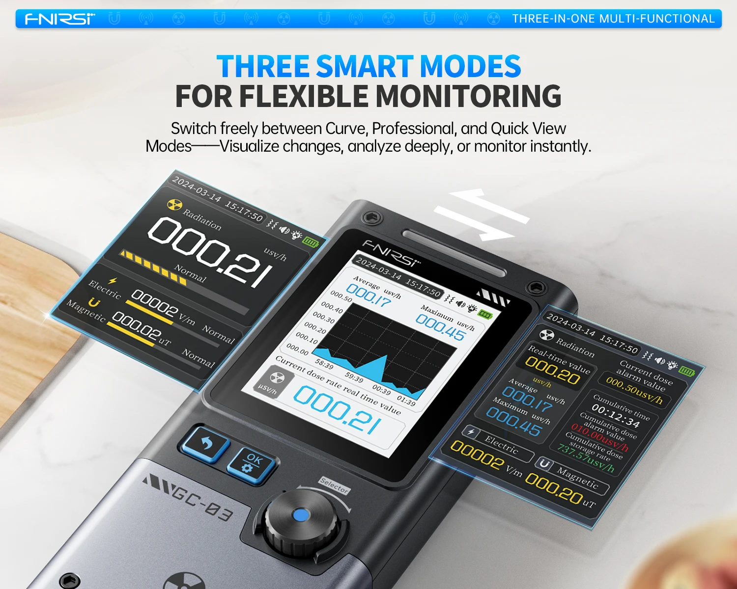 GC-03 3-in-1 NR+EF+MF detection tool, pollution monitoring, environmental monito
