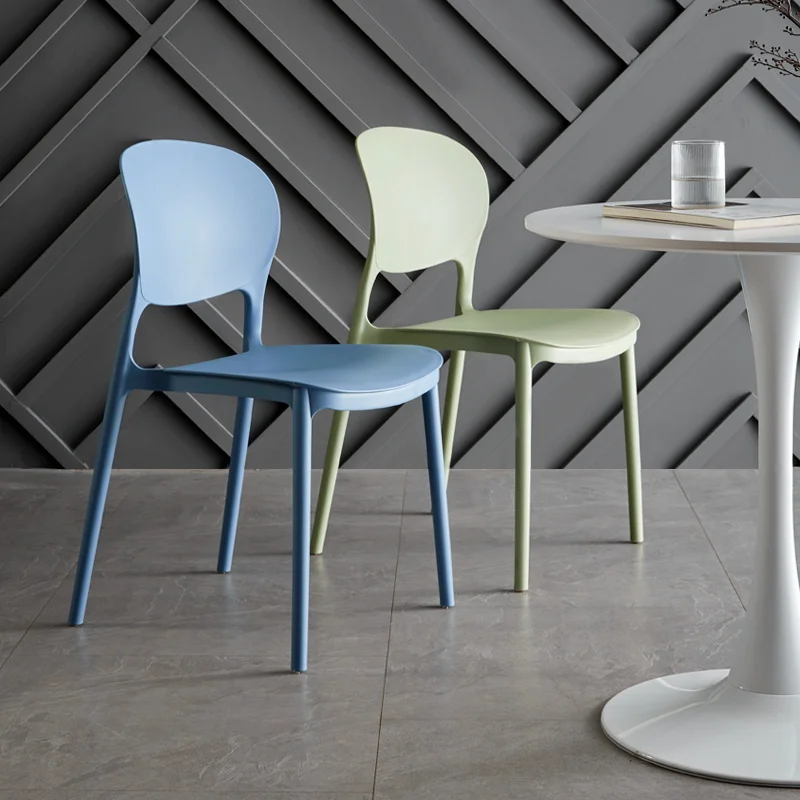 

Nordic Plastic Dining Chair Pack Salon Styling Stool Dining Chair Office Outdoor Lounge Chaises Salle Manger Library Furniture