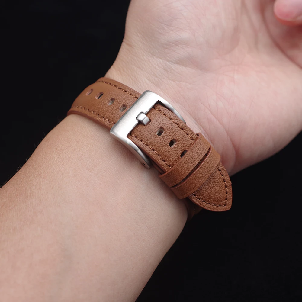 Premium Leather Strap for Smart Fitness Bracelet - Elegant Wristband Accessory