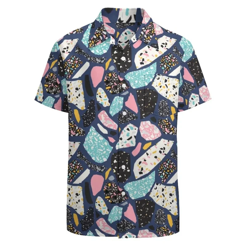 thumbnail image 1 of Camisa hawaiana de playa con estampado 3D para hombre, divertida camisa de fiesta con gráficos retro, blusa abotonada de manga corta para hombre, ropa Y2k, 1 of 5