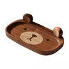 Creative Cute Bear Glasses Frame Porch Key Sundry Placing Tray Simple Household Solid Wood Cartoon Office Desktop Storage Trays 5